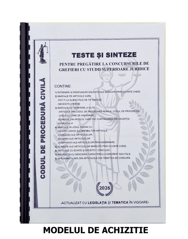 Achizitioneaza acum documentul TESTE ȘI SINTEZE - CODUL DE