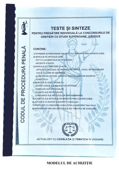 TESTE ȘI SINTEZE - CODUL DE PROCEDURĂ PENALĂ