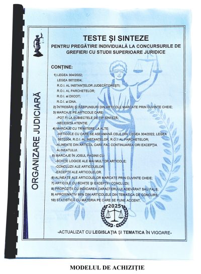 TESTE ȘI SINTEZE - ORGANIZARE JUDICIARĂ