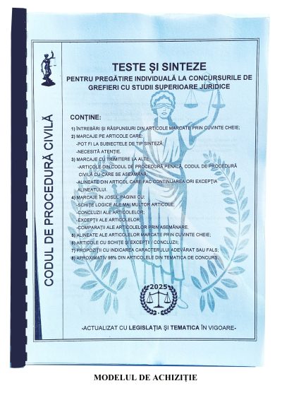 TESTE ȘI SINTEZE - CODUL DE PROCEDURĂ CIVILĂ